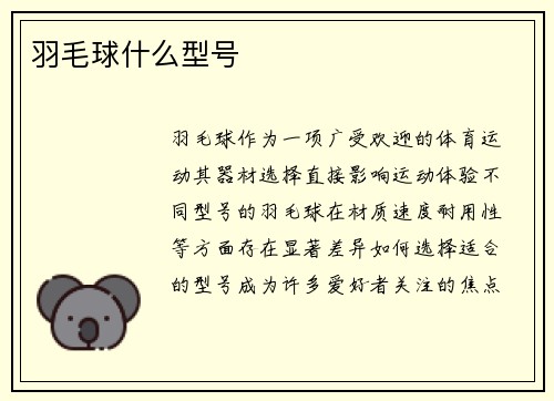 羽毛球什么型号